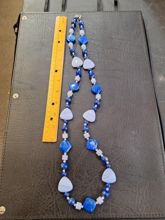 Jay King DTR Lapis Blue Lace Agate 925 Necklace