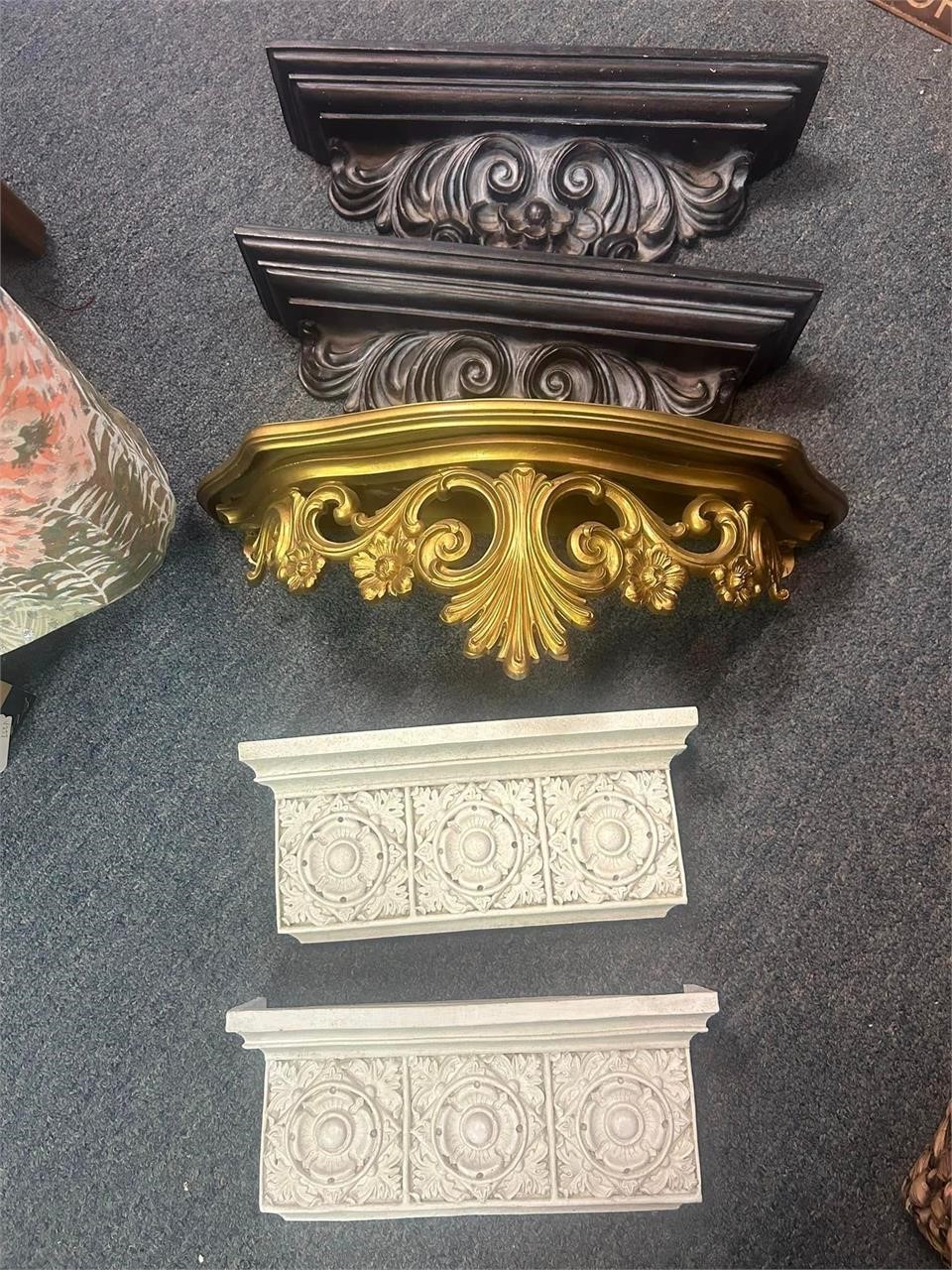 LOT OF ORNATE SHELFS -5