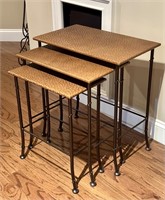 Ostrich Leather Top Nesting Tables