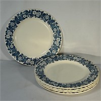 White and Blue Floral Plate Set
