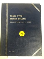 PEACE TYPE SILVER DOLLAR COLLECTOR BOOK WITH 8 DOL
