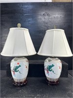 2 ORIENTAL PORCELAIN GINGER JAR LAMPS