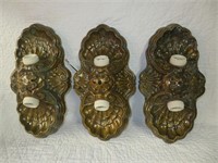 Three Wall/Ceiling Shell Form Sconces