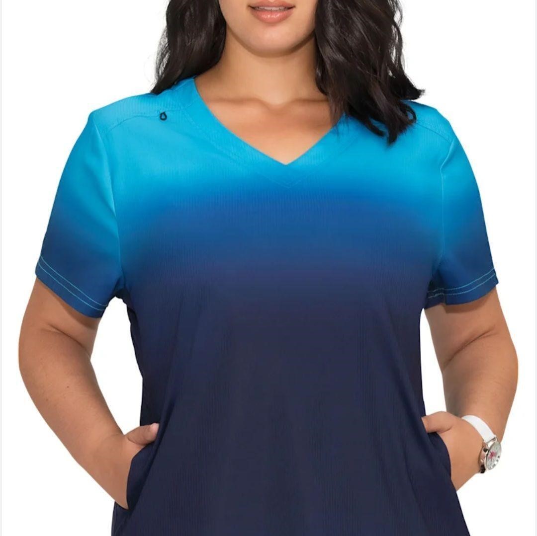 Ombre V-Neck Top - Scrubs