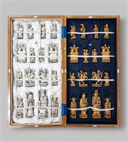 CHINESE CARVED IVORY CHESS SET