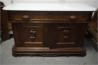 Victorian Marble Top 3-drawer Walnut  Dresser