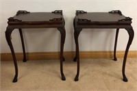 ORNATE 1940'S SOLID MAHOGANY STANDS- MINT