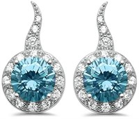 Round 4.80 ct Aquamarine Designer Earrings