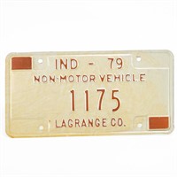 1979 Indiana Non Motor Vehicle Plate Lagrange Co