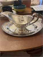 Plated silver gravy boat