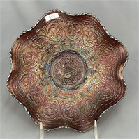 Persian Medallion 9" ruffled bowl - red