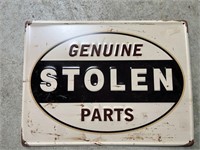 Genuine “stolen” parts metal sign 16x12 inches