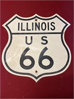 Illinois US route 66 metal sign 16 x16 inches