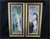 Vintage Framed Victorian Lady Prints