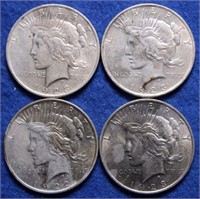4 Silver Peace Dollars