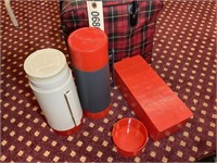 RED/GREEN PICNIC BAG WITH ALADDIN THERMOS SET