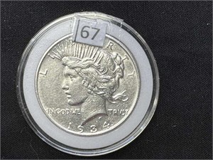 (1) 1934 D Peace Dollar AU