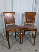 (2) Vintage Wood-look Bar Chairs