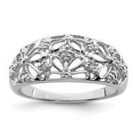 Sterling Silver- Rhodium Plated Diamond Ring