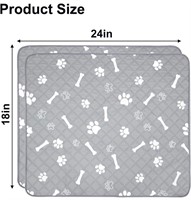 Washable Pee Pads for Dogs, 2 Pack 22.5x17.5 Inch