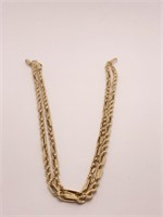 14K GOLD 20" CHAIN ROPE & LINK CUSTOM NECKLACE