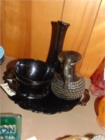 Collection Of Fenton Type Black Art Glass