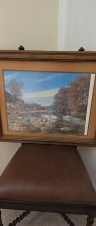 Thirty two by twenty six framed turkey art