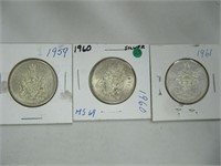 1959-61 50 CENT COINS