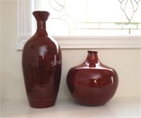 Elements Red Bamboo Onion Vases