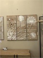 Set of 3 Wood Dandelion Wall Panel