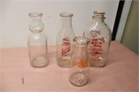 Glass milk bottles