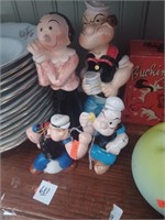 2 Sets of Popeye Salt and Pepper Shakers