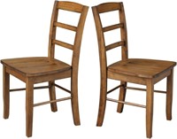 NEW Madrid Ladderback Dining Chairs Set of 2 PECAN