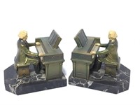 Beethoven Cast Metal Book Ends Marble