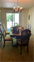 Vintage dining Table and 6 upholstered chairs