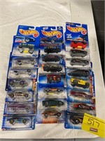 GROUP OF HOT WHEELS CARS ON CARDS