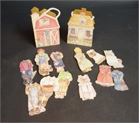 (2) Purse Size Wood Doll House Sets with Handles