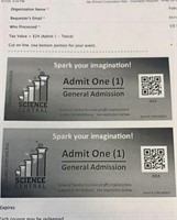 2 Admission Tickets to Science Central