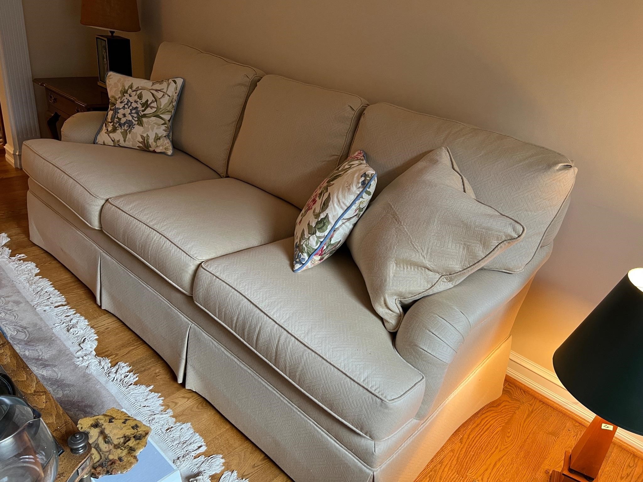 3 Seat Cream Colored Sofa Couch