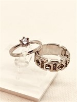 HIS & HERS ESTATE rings one is Sterling