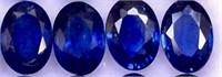 4 pieces of Natural Ceylon Blue Sapphires 6x4