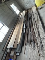 60+\- pieces rebar (various sizes), wood