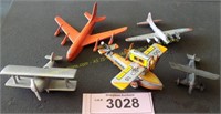 Vintage metal toy airplanes