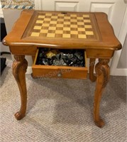 Game Table W/ Chess Pieces
