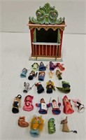 Dollhouse Miniatures "Puppet Theater w/Puppets