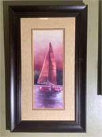 Framed Sailboat Scene