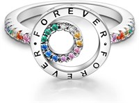 Round .30ct Gemstones "forever" Eternity Ring
