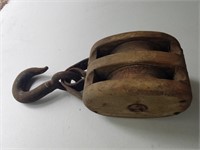 Vintage Wooden Pulley