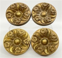 4pc Large Brass Curtain Pull Backs