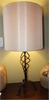 Turned wire contemporary table lamp with shade
